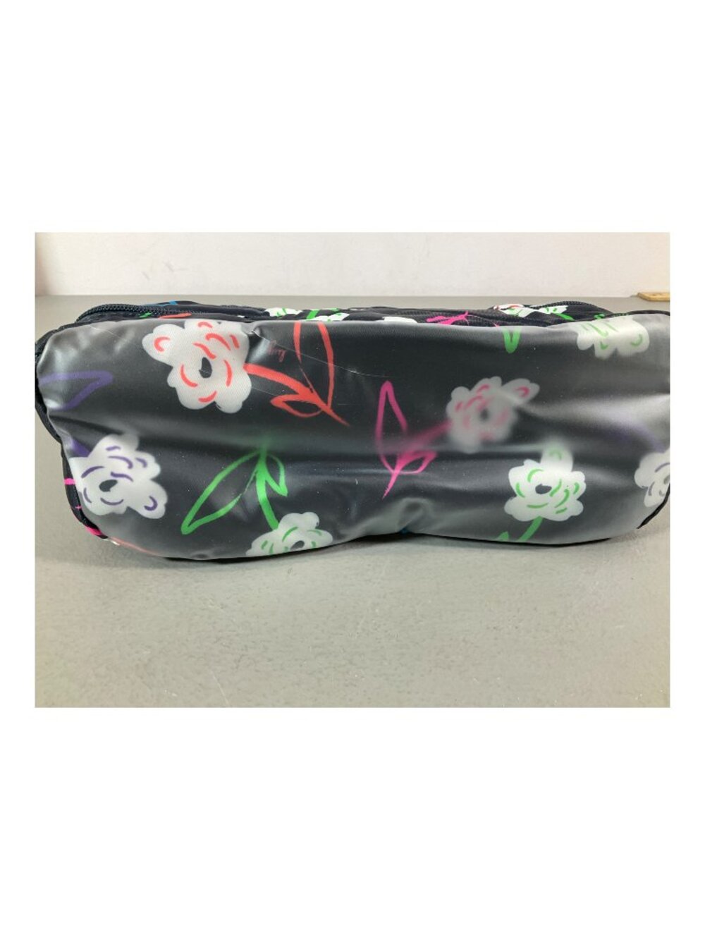 Lug Stowaway Large Quilted Cosmetic Case - Navy with Bright Floral Design, Multi